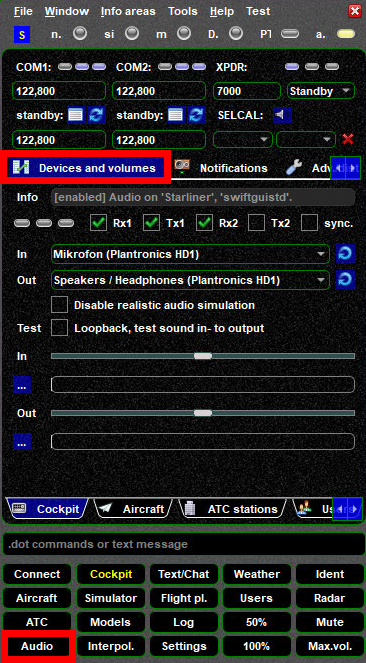 swift audio settings